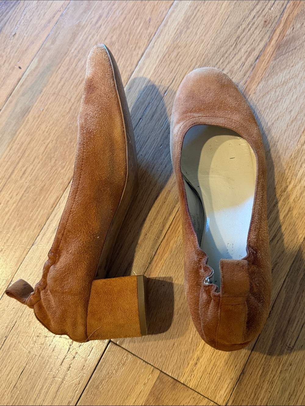 Everlane Suede Block Heel Pumps